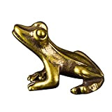 ZHOUBA Figurines de grenouille, accessoires de jardin, sculpture en bronze massif antique, jolie petite grenouille décoration pour collection, porte-clés, cadeaux ...