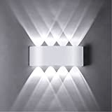 ZIKEY Applique Murale LED 8W, Lumière Blanc Froid 6000K, Applique Murale étanche IP65, Lumière LED moderne en aluminium, Disponible à ...